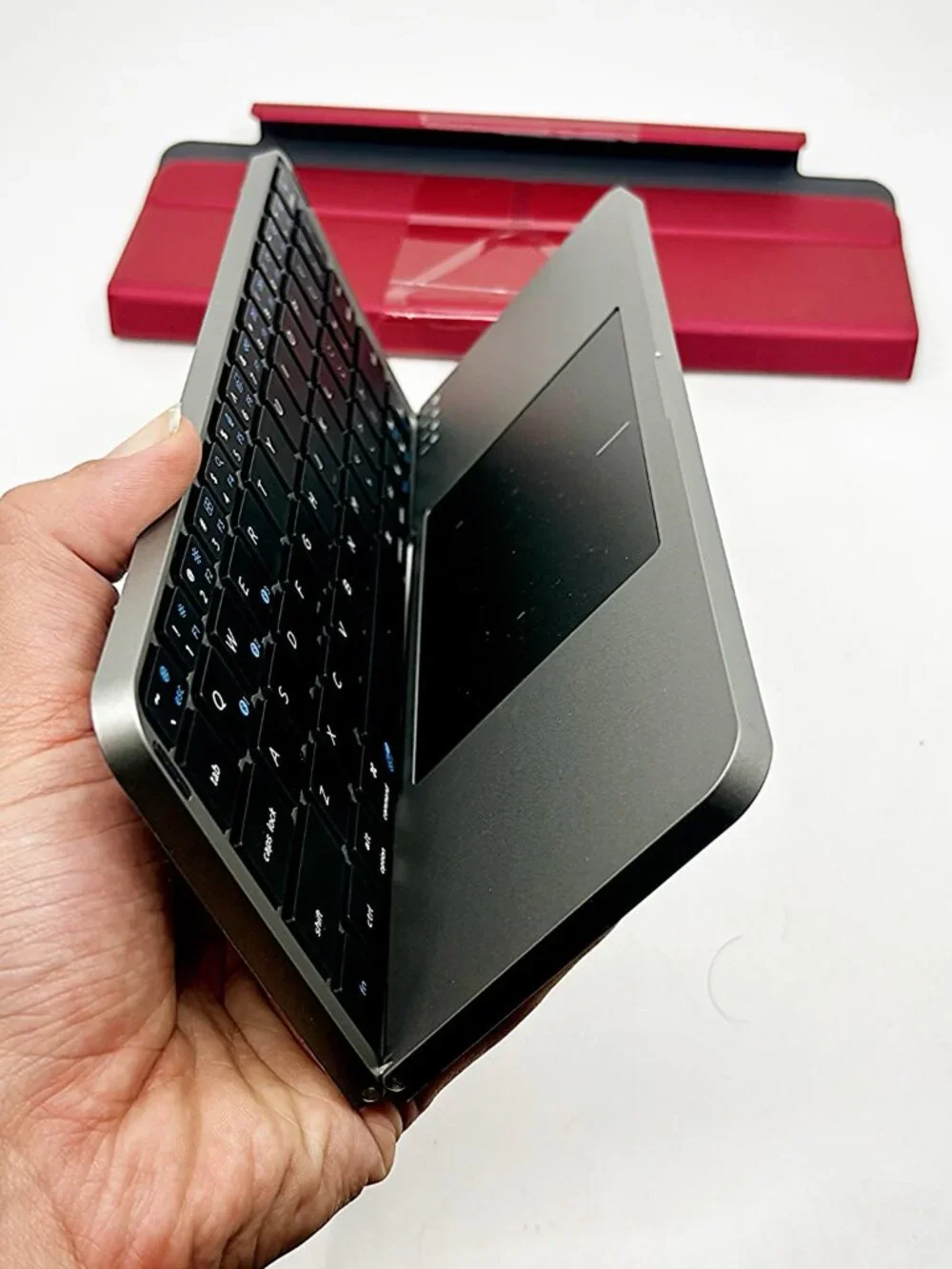 MicroPack Foldable Bluetooth Keyboard w Touchpad iPad Mac Portable Red